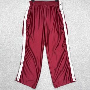 Vintage Finish‎ Line Track Pants Mens XL Shiny Satin Dazzle Silky Basketball Red